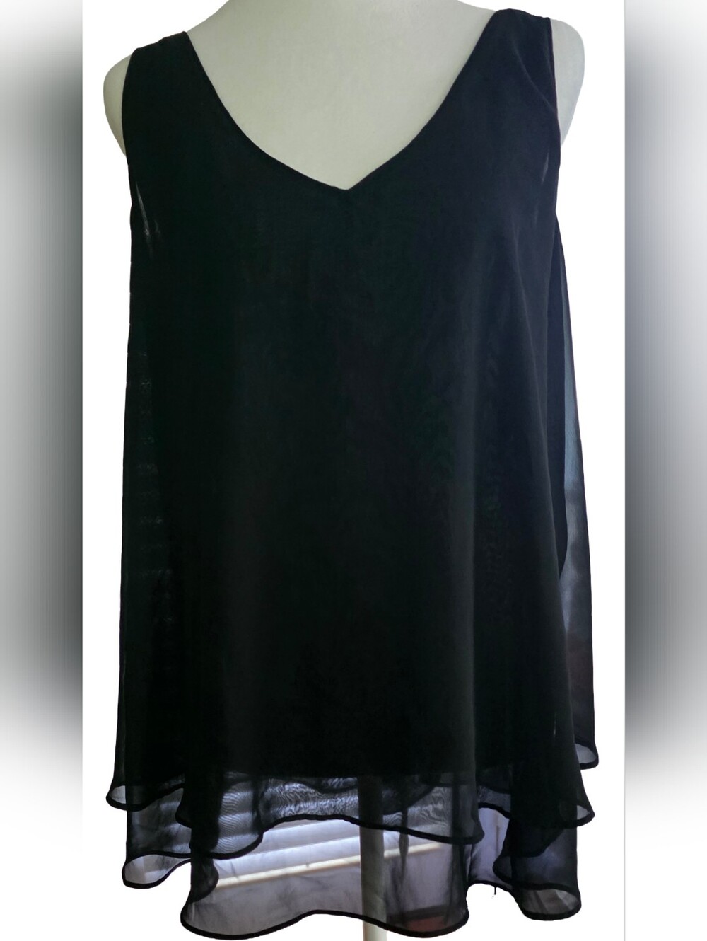 Lane Bryant Black High-Low Chiffon Blouse